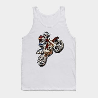 Dirt Bike Motocross Freestyle Illustration Tank Top